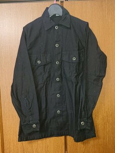 70s ヴィンテージ ビンテージ us.army バックサテン ユーティリティーシャツ 黒染め hbt ミリタリー navy usmc USAF