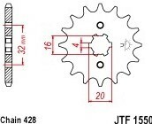 新品 JTF1550.13T フロントスプロケットYamahaRoad MT125(ABS)BR3 15-19YZF-R125 08-18/19/20 DT80LC1Germany83-84 DT80LC2Germany85-94