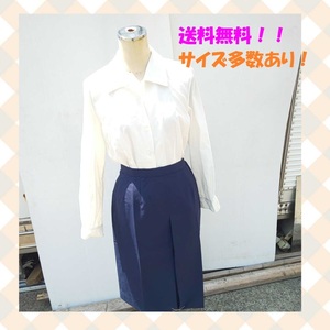 ◆新品未使用！送料無料！春夏スカート 紺色　ウエスト58？ 会社制服 事務服　警備服　PG-6　ギャザー　タック【I0723A30】