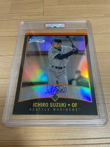 PSA9 MINT 2001 Bowman Chrome Ichiro Suzuki 8X10 RC ORANGE Autograph イチロー 直筆サインカード 25枚限定