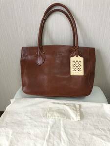 [ beautiful goods ]genten Genten to ska leather tool Logo tote bag unused . close 