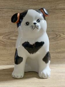 Showa Retro Kutani -yaki Nagamine Dog Figurine Rare Rare Vintage Products