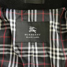 稀少LLサイズ!! 高級カシミヤ素材!! バーバリーブラックレーベル BURBERRY BLACK LABEL ステンカラーコート ノバチェック 比翼仕立て 黒_画像8