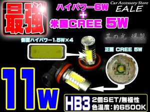 光撃！HB3 米国CREE＋ハイパワー 11W 2個 フォグランプ H-13