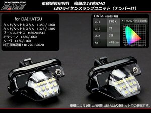 タントカスタム L350/L360/L375/L385 LEDライセンスランプ R-206