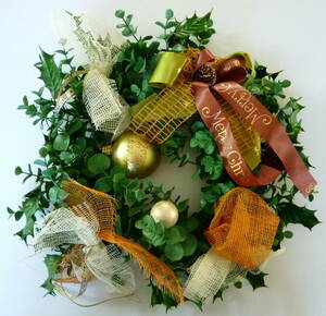 2024 year * Christmas for discount for early booking * price cut!{ Christmas wreath ②}. fake green body diameter approximately 30cm# human work material interior entranceway door wall decoration 