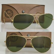 70's vintage B&Lレイバン メタル 58㎜ #3ゴールド ボシュロム ティアドロップ USA ray-ban 廃盤_画像1