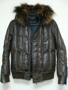 SHELLAC shellac * mountain sheepskin leather go-toN-2B leather down jacket blouson * cotton inside quilting 