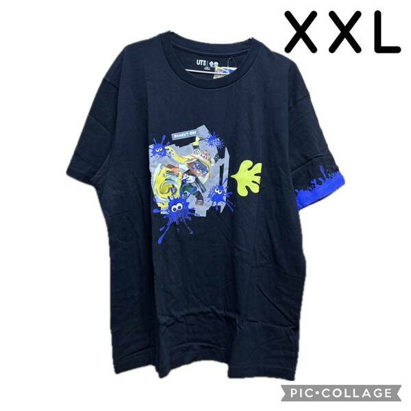 ユニクロ スプラトゥーン3 Tシャツ UT ブラック 半袖 XXL 2XL 3L UNIQLO スプラトゥーン Splatoon コラボ ティーシャツ メンズ 新品 黒