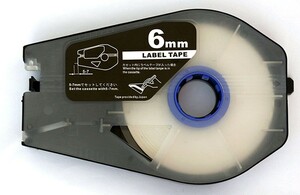キヤノン 互換 ラベルテープカセット TM-LBC6W 白 6ｍｍ幅 1個〔単品〕ケーブルIDプリンター用