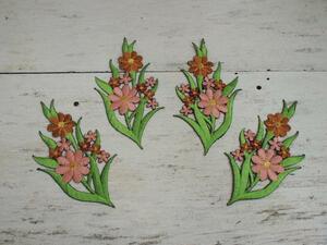  Vintage miscellaneous goods *. flower. embroidery iron up like4 pieces set * handicrafts 