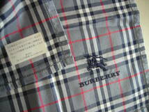 5 09★BURBERRY バーバリー　ハンカチ　約47.5×47㎝　メンズ　グレー系 チェック柄_画像4