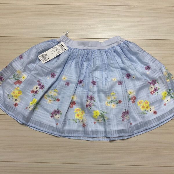 新品 タグ付き キッズ子ども女の子スカート 110センチ 花柄チュール クミキョク 組曲 オンワード梶山