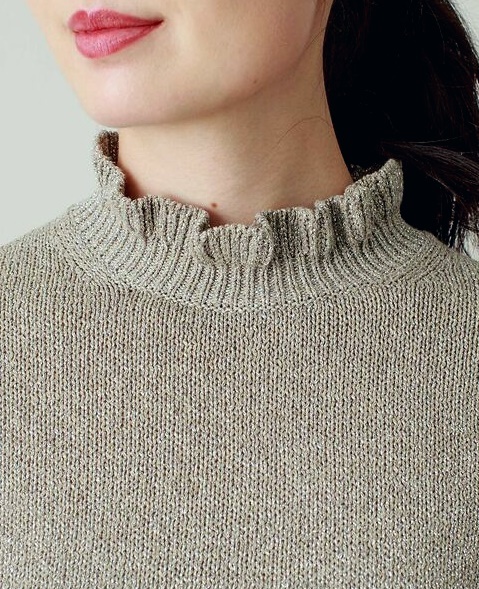 美品 定価3.3万 DESIGNWORKS ラメ衿フリルプルオーバーニット シルバー デザインワークス 美品 定価3.3万 DESIGNWORKS ラメ衿フリルプルオーバーニット シルバー デザインワークス