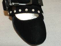 10万 新品 N21 N°21 ヌメロヴェントゥーノ ベロア ラインストーン ベルト シューズ 37 靴 パンプス 黒 ベルベット_画像8
