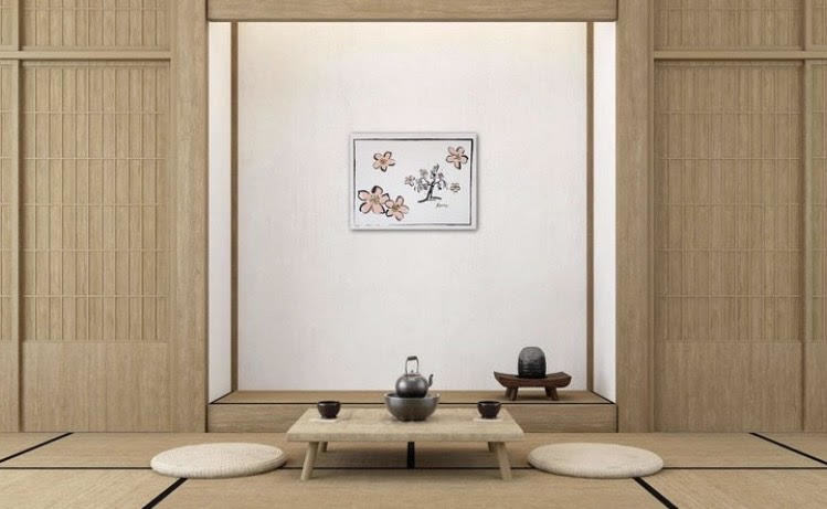 Panel de arte pintura arte Interior cartel colgante de pared Feng Shui arte tablero lienzo arte cuatro estaciones SHIKI, obra de arte, cuadro, otros