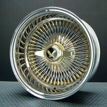 ワイヤーホイール T's WIRE 14X7J REV100SP トリプルゴールド4本セット　＜ローライダー/USDM/インパラ/キャデ/タウンカー/カプリス＞_画像3