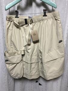 新品 NIKE TECH PACK Shorts XXL 15,400円 2XL ハーフパンツ ボディバック テックパック ウーブン カーゴ ショートパンツ ベージュ テック