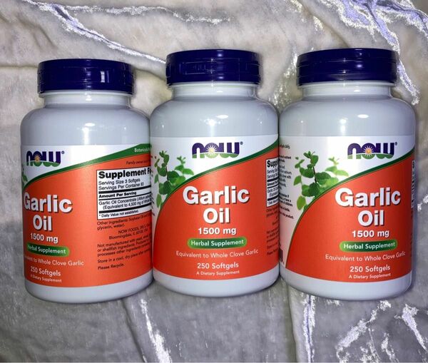 ナウフーズ ガーリックオイル一粒1500mg 250ソフトジェル×3NowFoods Garlic Oil 期限2026年5月以降