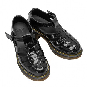 ドクターマーチンDr.Martens エナメルグラディエーターシューズ 黒UK3(22cm位)