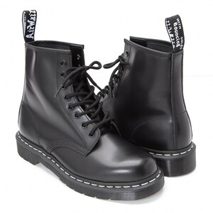 ドクターマーチンDr Martens 1460 ホワイトステッチ8ホールブーツ 黒UK7(26位)