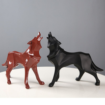 #1168# オオカミ オブジェ 置物 彫刻 インテリア ウルフ おおかみ 狼 カラー/５色選択/１点_画像3