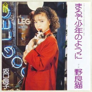 ■坂口良子｜まるで少年のように／野良猫 ＜EP 1982年 日本盤＞ドラマ「田中丸家御一同様」主題歌＆挿入歌