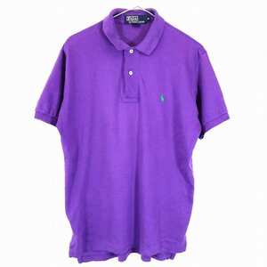 USA製 Polo by Ralph Lauren ポロバイラルフローレン 半袖 ワンポイントロゴ ポロシャツ アメカジ パープル (メンズ M) 中古 古着 O0441