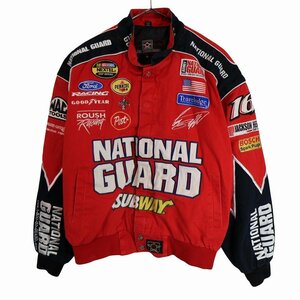 JH DESIGN 企業ロゴ レーシングジャケット Ford SUBWAY Coca-Cola NATIONAL GUARD レッド (メンズ M) 中古 古着 O2928