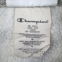 Champion チャンピオン ロゴプリント リバースウィーブパーカー 刺繍 アメカジ 総柄 グレー (メンズ XL) 中古 古着 O2949_画像8