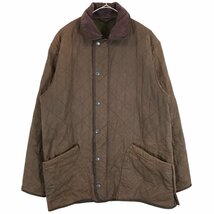 Barbour バブアー Polar Quilts ポーラーキルト キルティングジャケット 防寒 襟コーデュロイ切替 ブラウン (メンズ S) 中古 古着 O3060_画像1