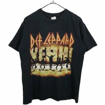 2000年代 anvil アンビル DEF LEPPARD デフ・レパード 半袖 プリントＴシャツ バンド ミュージック ブラック (メンズ M) 中古 古着 O3134_画像1