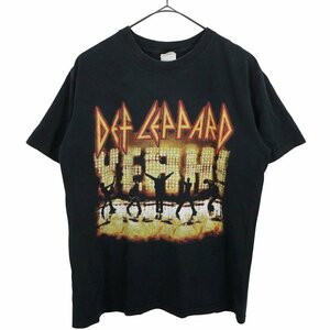 2000年代 anvil アンビル DEF LEPPARD デフ・レパード 半袖 プリントＴシャツ バンド ミュージック ブラック (メンズ M) 中古 古着 O3134