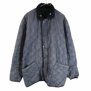 Barbour バブアー トランスポートジャケット キルティングジャケット コーデュロイ襟 ネイビー (メンズ - L相当) 中古 古着 O3085