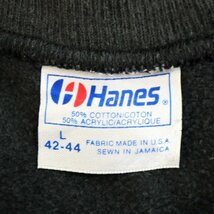 90年代 USA製 Hanes ヘインズ ハードロックカフェ ロゴ ラグラン スウェット アメカジ カジュアル ブラック (メンズ L) 中古 古着 O3153_画像9