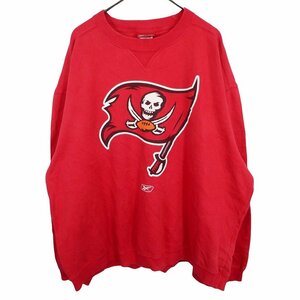 Reebok リーボック NFL タンパベイ バッカニアーズ スウェット プリント 丸首 トレーナー スポーツ レッド (メンズ 2XL) 中古 古着 O3387