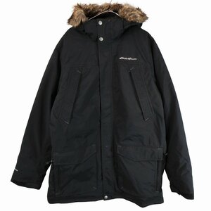 Eddie Bauer エディーバウアー ダウンコート アウトドア キャンプ アウター 防寒 フードファー ブラック (メンズ XL) 中古 古着 O3416