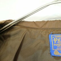 70年代 USA製 PENDLETON ペンドルトン ウールチェック長袖シャツ フラップポケット ベージュ (メンズ 15 1/2) 中古 古着 O3484_画像3