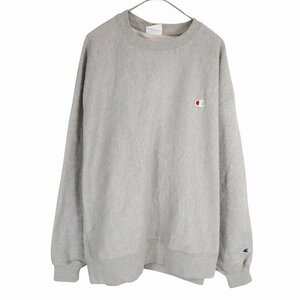 Champion チャンピオン ワンポイントロゴ リバースウィーブスウェット 刺繍 丸首 トレーナー グレー (メンズ 3XL) 中古 古着 O3521