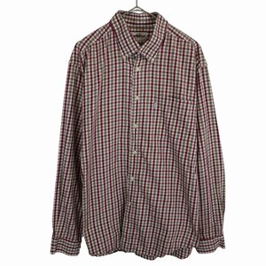 Barbour バブアー 長袖シャツ ヨーロッパ古着 ボタンダウン チェック レッド (メンズ L) 中古 古着 O3669