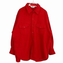 80年代 USA製 WOOLRICH ウールリッチ ウール 長袖シャツ ネルシャツ レッド (メンズ XL) 中古 古着 O3737_画像1