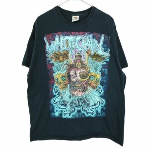 FRUIT OF THE LOOM フルーツオブザルーム WHITECHAPEL ホワイトチャペル半袖Ｔシャツ バンド 丸首 ブラック (メンズ XL) 中古 古着 O3766