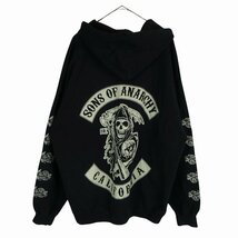 Hanes ヘインズ ULTIMATE COTTON パーカー SONS OF ANARCHY サンズ・オブ・アナーキー ドクロ ブラック (メンズ XL) 中古 古着 O3873_画像2