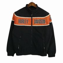 HARLEY DAVIDSON ハーレーダビッドソン ナイロンジャケット 刺繍 ブラック (メンズ XL相当) 中古 古着 O4394_画像1