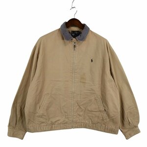 Polo by Ralph Lauren ポロバイラルフローレン スイングジャケット ワンポイント 襟コーデュロイ ベージュ (メンズ XL) 中古 古着 O4563