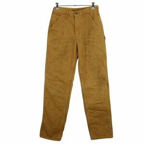 Carhartt カーハート B111 ペインター パンツ ダック地 裏地チェック柄 ブラウン (メンズ 30×34) 中古 古着 O4758