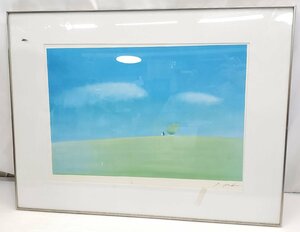 §　A47100 額装 絵本作家 葉祥明 サイン入り アート リトグラフ アートグラフ インテリア コレクション ※シミ汚れあり