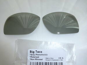 1,000円引き！処分価格！ BIG TACO用 偏光・調光レンズ Oakley Polarized-GreyPhotochromic 　ビッグタコ