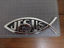 超特価！！★カーエンブレム 　JESUS　FISH　新品★USA　HAWAII　 AMERICA　(14×4.5センチ)_画像2