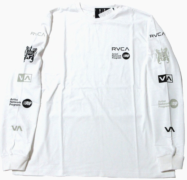 RVCA (ルーカ) BRANDED SLUB LS ロングスリーブＴシャツ Lサイズ ホワイト 白 長袖